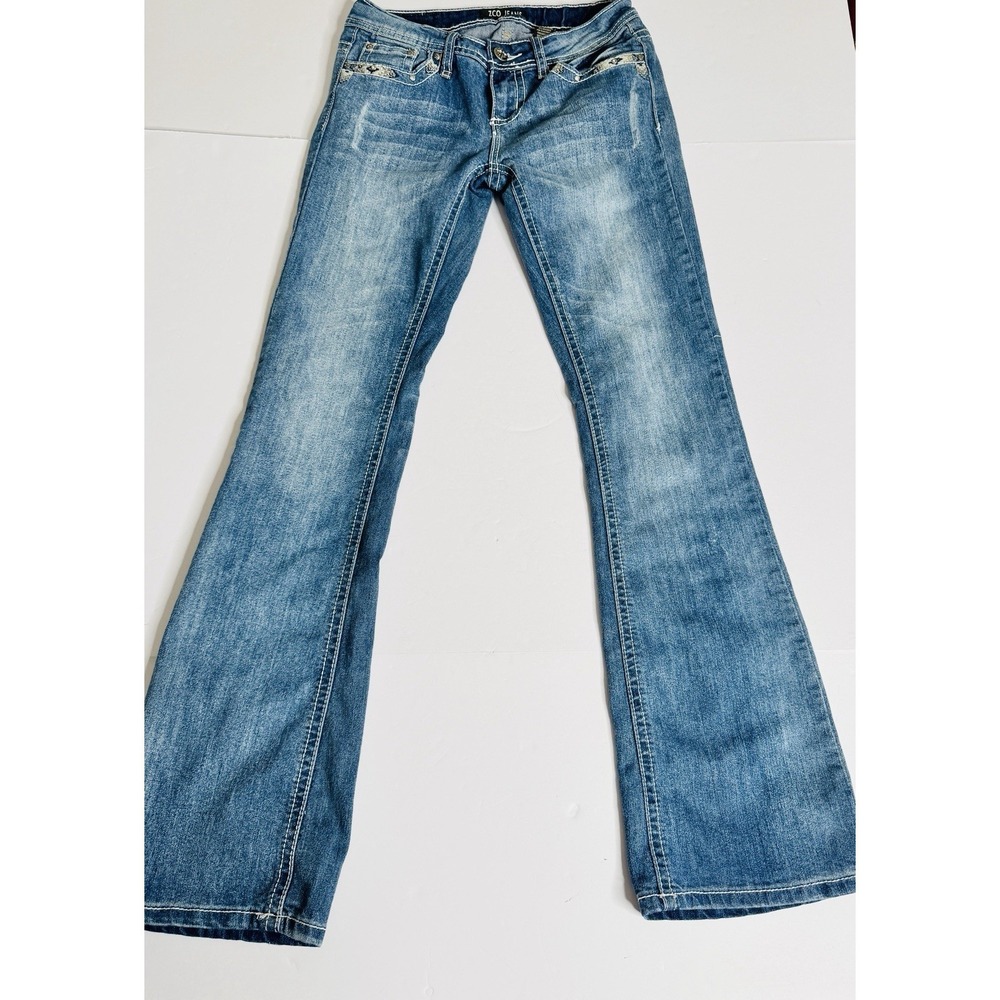 ZCO Bootcut Jeans Boot Cut Women's 7 Blue Denim Embroidered Y2K Vintage